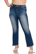 CURVY raw hem jeans