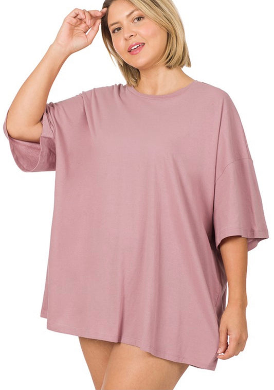 CURVY ROSE OVERSIZED TEE