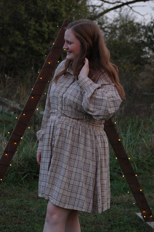 PLAID BUTTON UP DRESS