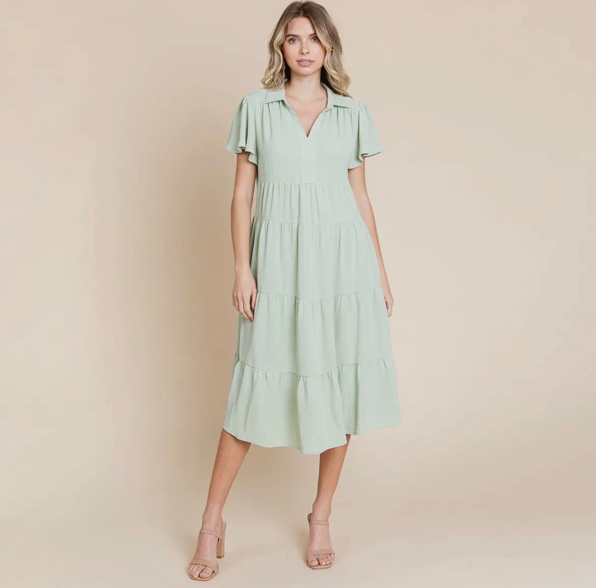 SAGE MIDI DRESS