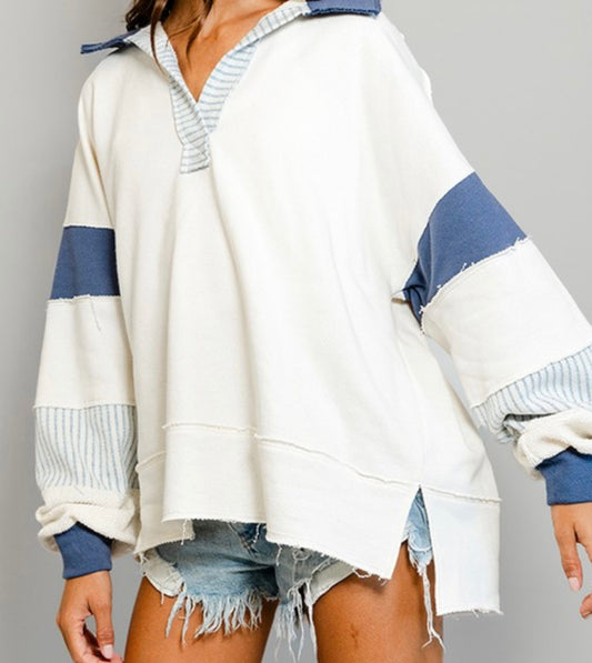 OVERSIZED PATCHWORK SWEATSHIRT