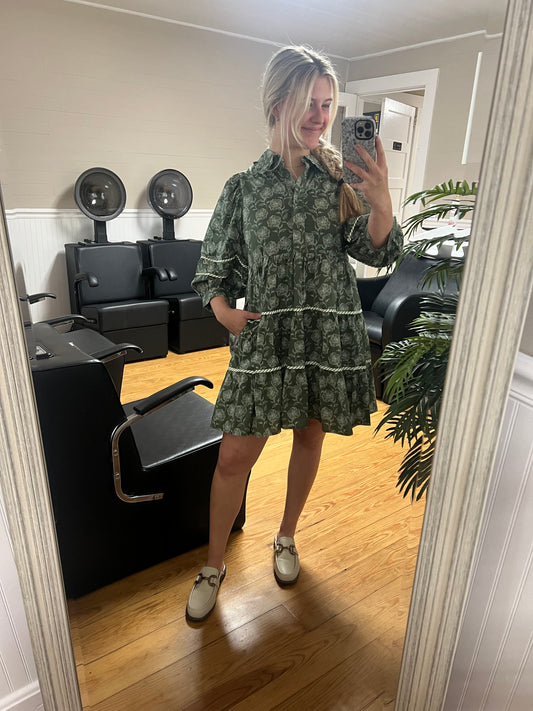 GREEN FLORAL DRESS