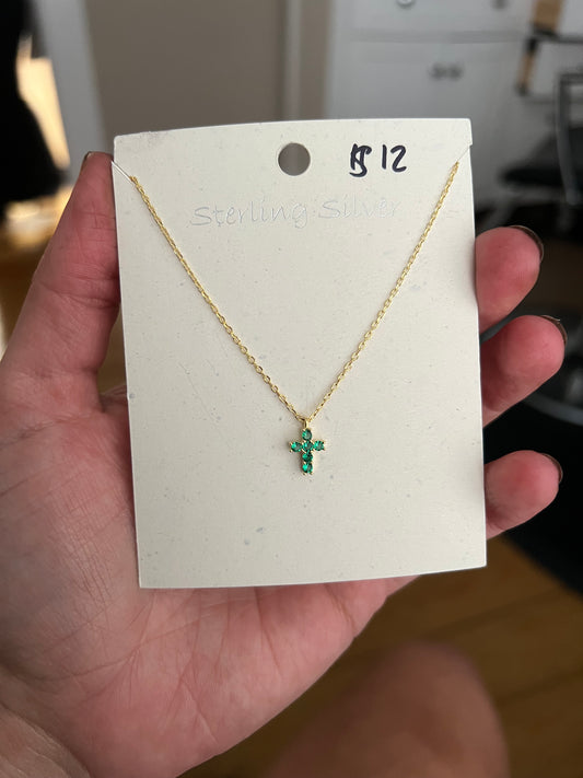 MINI DIAMOND CROSS NECKLACE